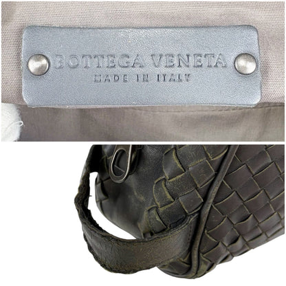 Bottega Veneta Clutch Bag Second Bag Intrecciato Leather Light Gray