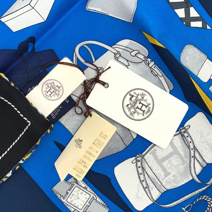 Hermes Carre 70 Monsieur ET Madame Monsieur & Madame Navy Scarf