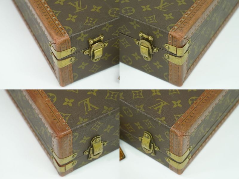 Authentic Louis Vuitton LV President Monogram Attache Case Handbag Brown M53012