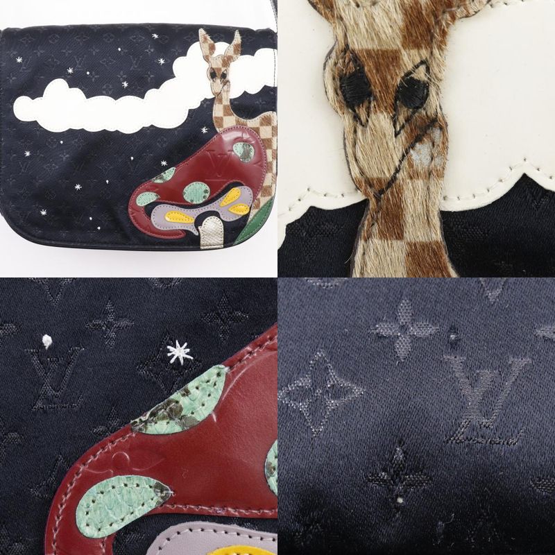 Louis Vuitton Musette Comte De Fe M92273 Monogram Satin And Halaco Black Sr0032