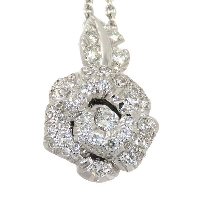 Christian DIOR Rose Dior Bagatelle Necklace Diamond 18K White Gold 750 White