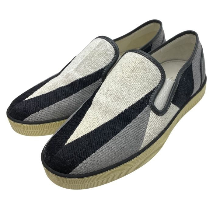 Bottega Veneta Intrecciato Slip-on Flat Shoes Leather Black White