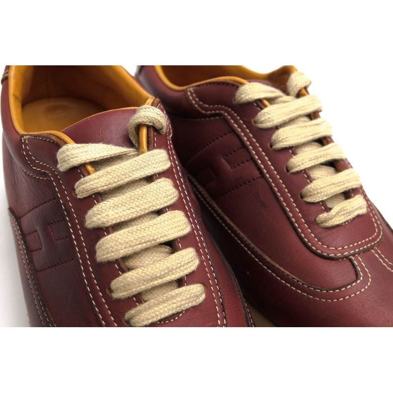 Hermes Shoes Sneakers Low Cut Women Leather Red Brown — view 6