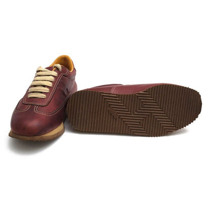 Hermes Shoes Sneakers Low Cut Women Leather Red Brown — view 7