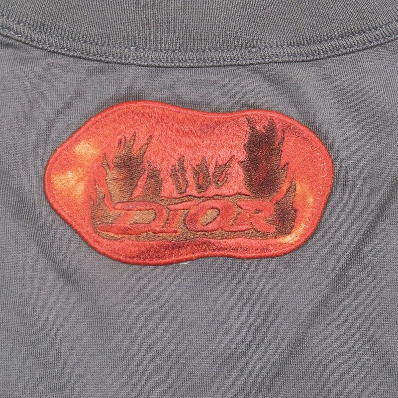 22aw Dior X Travis Scott Cactus Jack Oversize T-Shirt Logo Print Cut and Sewn