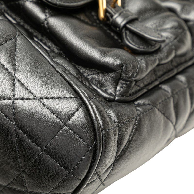 Dior Macrocanage Caro Caro Medium Backpack Rucksack Black Leather Women's Dior