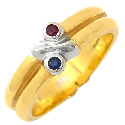 Tiffany & Co Ring Signature Ruby Sapphire Blue Red Yellow Gold White 18K Yellow Gold
