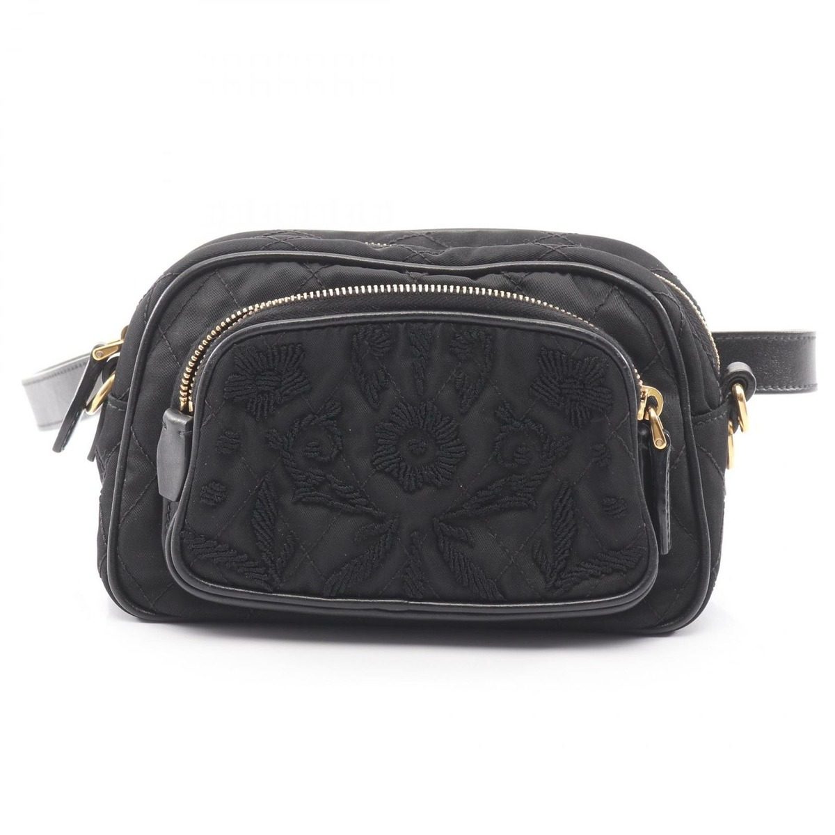 Prada Waist Bag Black Nylon Leather