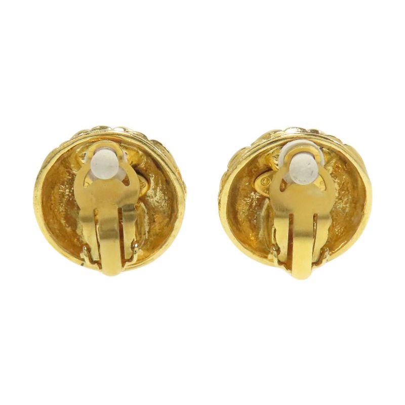 Chanel Matelasse Coco Button Earrings In Metal Ladies