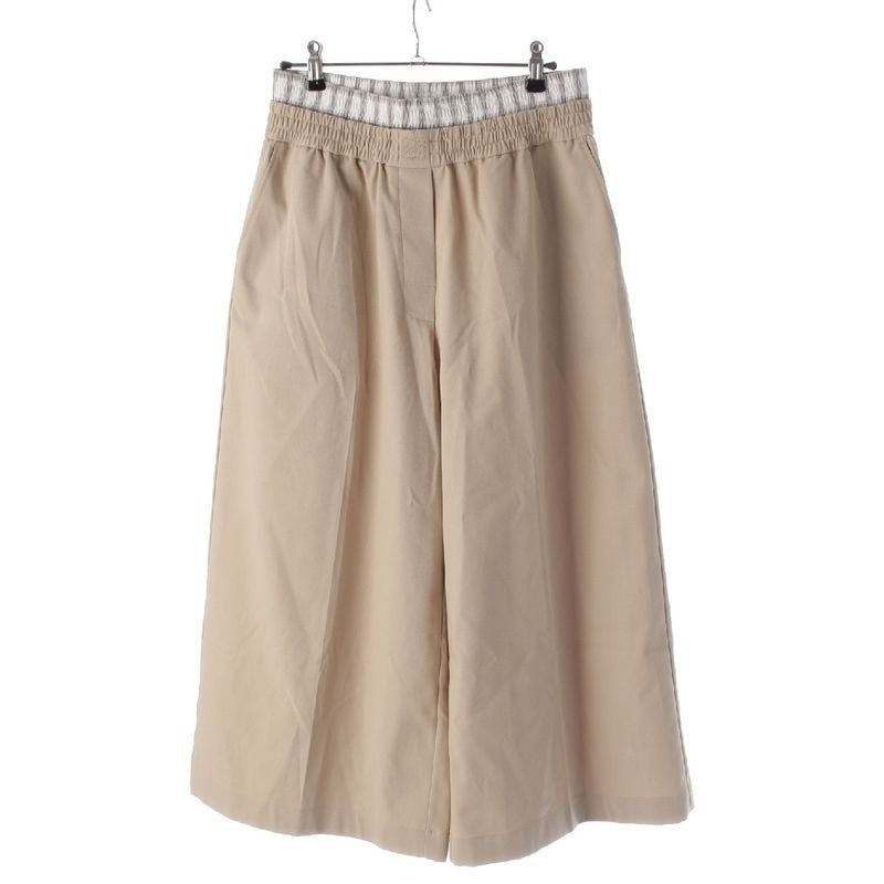 Loewe 25 SS Cotton Anagram Logo Layered Cropped Chino Pants Trousers Slacks