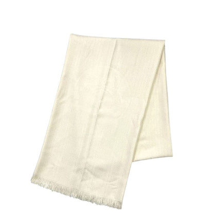 Hermes Shawl White Beige Rebliss Cleaned