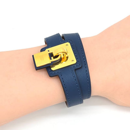 Hermes Auchelie Dubretour Leather Bracelet Double Winding T2 155 cm