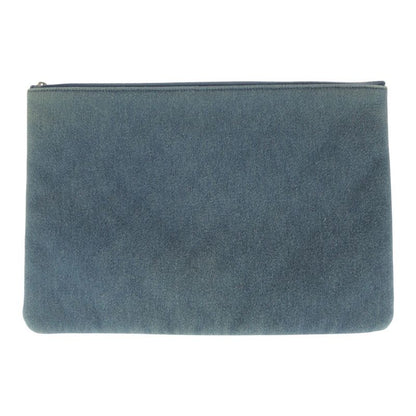 Chanel Deauville Sequined Blue Denim A80117 Clutch Bag Pouch Ladies 505121