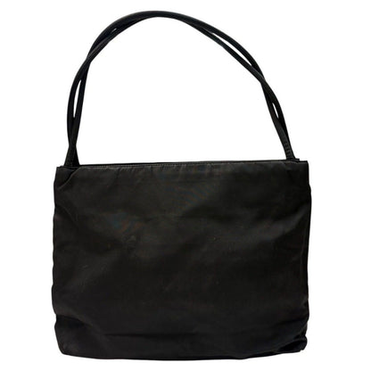 Prada Tessuto Triangle Logo Black Silver Nylon Tote — view 2