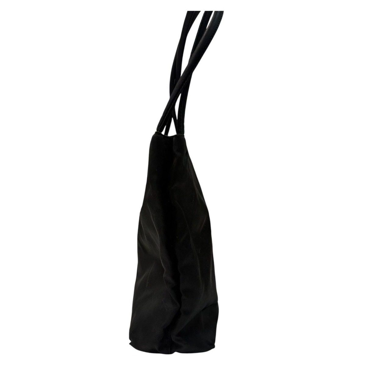 Prada Tessuto Triangle Logo Black Silver Nylon Tote — view 4