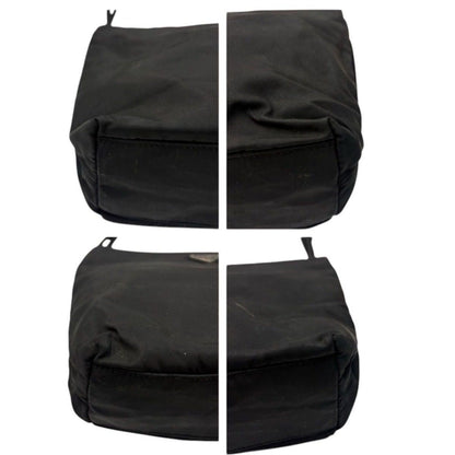 Prada Tessuto Triangle Logo Black Silver Nylon Tote — view 5