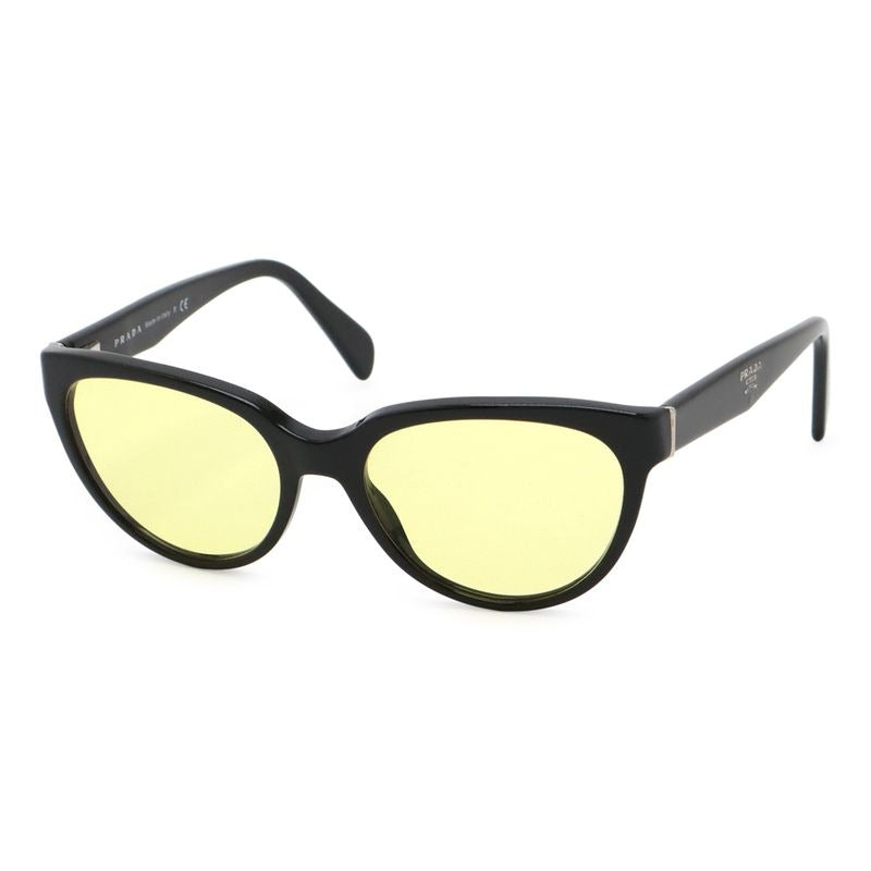 Prada Sunglasses Eyewear Cat Eye Clear Yellow Black Silver Hardware 52 17 Vpr10