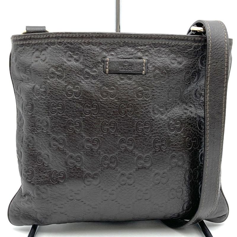 Gucci 201538 Shoulder Bag Guccissima Light Shape Small Leather Brown Crossbody