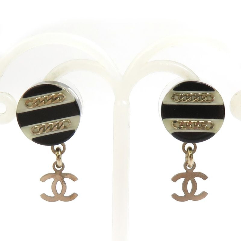 Chanel Classic Black and Gold Chain Earrings
