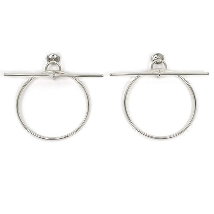 Hermes Earrings Loop MM Pair AG 925 SV Silver Jewelry Accessories Small