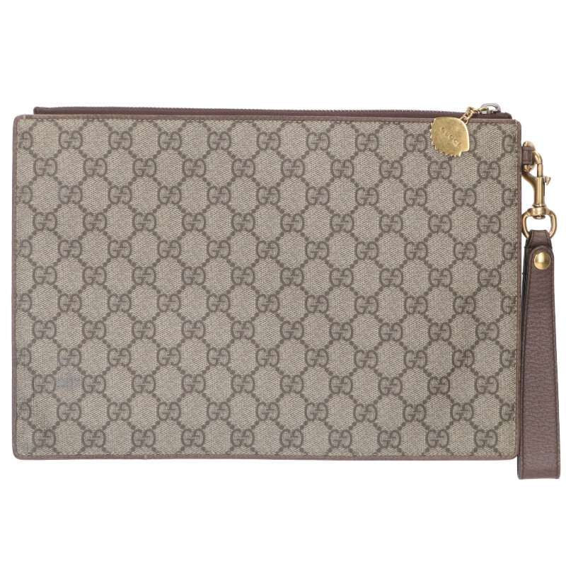 Gucci 473915 GG Supreme Multi-patch Patch Clutch Bag Men's