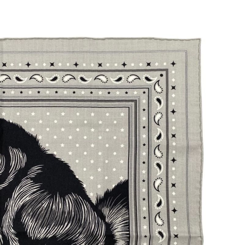Hermes Bandana Carré H 65 Grrrrrrr! H284227t 14 Gris Cles Noir Black White