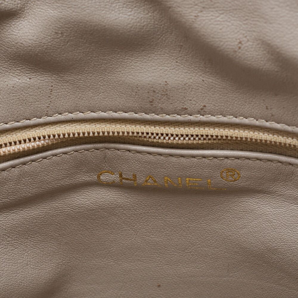 Chanel Matelasse Upper Coco Mark Shoulder Bag Caviar Skin Veige With Gold