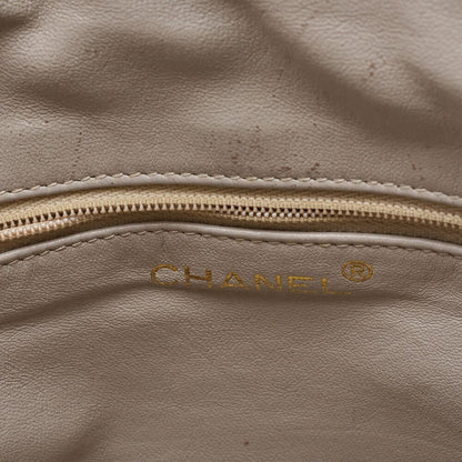 Chanel Matelasse Upper Coco Mark Shoulder Bag Caviar Skin Veige With Gold