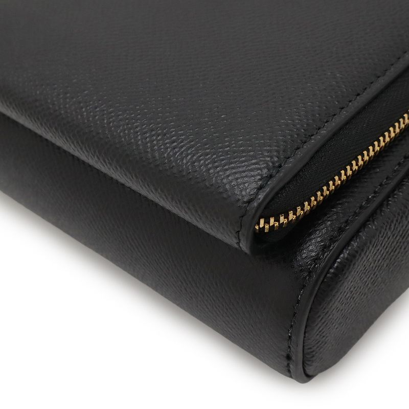 Christian DIOR Caro Double Pouch Shoulder Bag Leather Black Silver Hardware