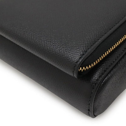 Christian DIOR Caro Double Pouch Shoulder Bag Leather Black Silver Hardware