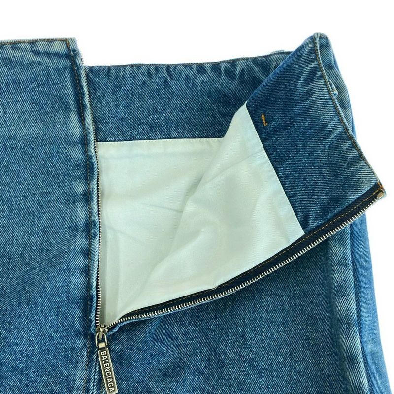 Balenciaga 19ss Denim Skirt 572190 Tcw03 Indigo 38