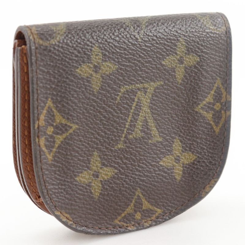 Louis Vuitton Porte Monnaie Gousset M61970 Monogram Canvas Brown Ct1004 Unisex