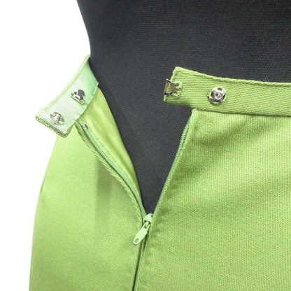 Good Christian DIOR Flared Tuck Pleated Skirt Bottoms Vintage S Green Women Used