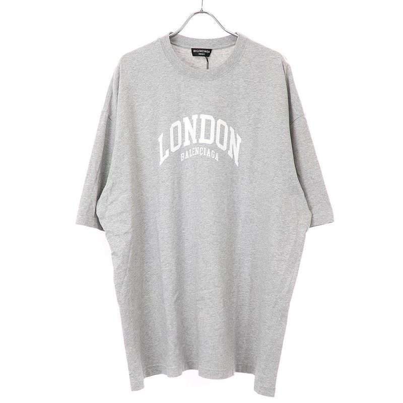 Balenciaga 22ss London Cities Logo T Shirt T-Shirt 612966 Tlvg5 Grey XXL