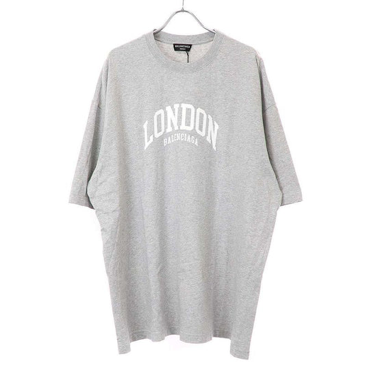 Balenciaga 22ss London Cities Logo T Shirt T-Shirt 612966 Tlvg5 Grey XXL