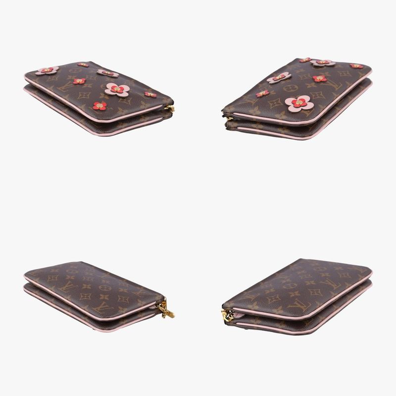 Louis Vuitton Pochette Double Zip Blooming Flower Monogram /brownish And Multi