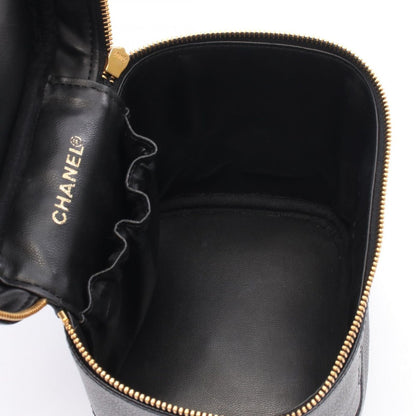 Chanel Handbag CC Logo Black Caviar Leather Quilted Vertical — view 3