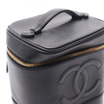 Chanel Handbag CC Logo Black Caviar Leather Quilted Vertical — view 6
