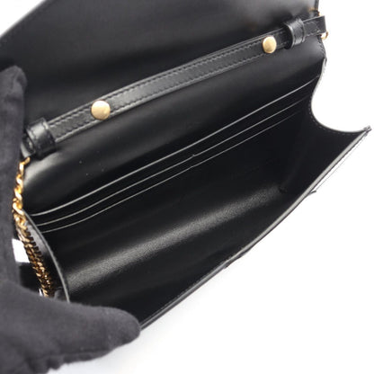 Celine Shoulder Bag Envelope Black Leather Chain Wallet — view 3