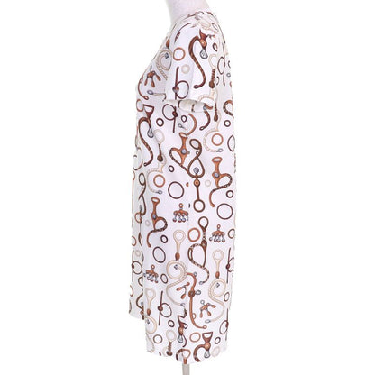 Hermes 24SS 4e4527dn Panoply De Cuir 100% Cotton Deer Crew Neck Short Sleeve