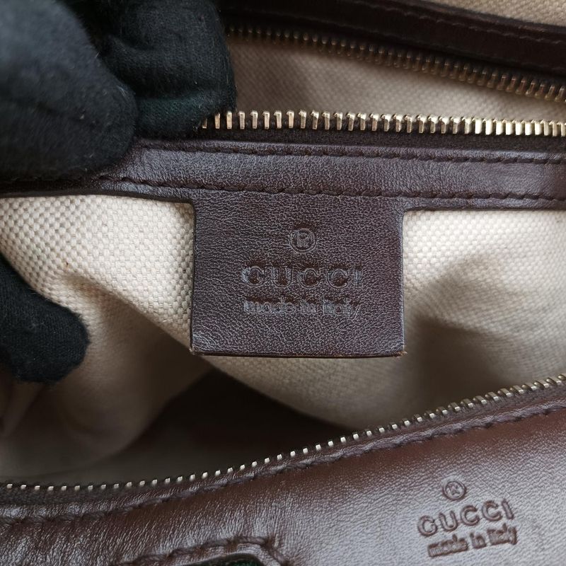 Guccisherry Line Beige And Green And Red Canvas And Leather 247205g010955325