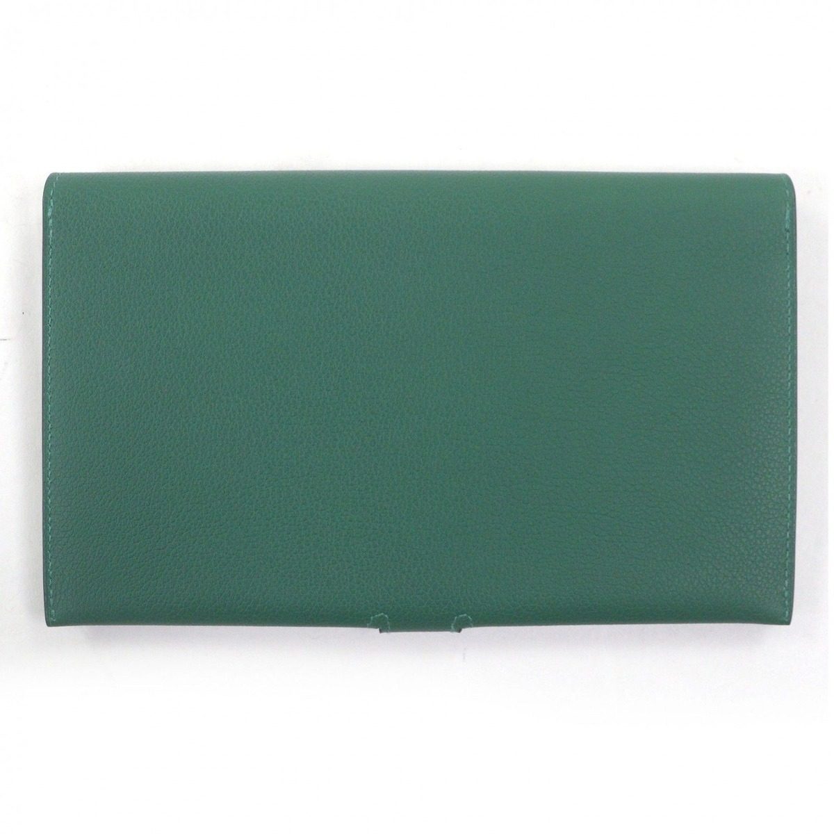 Hermes Toutenmain Veau Color Clou de Selle Silver Leather Wallet Passport Case — view 3