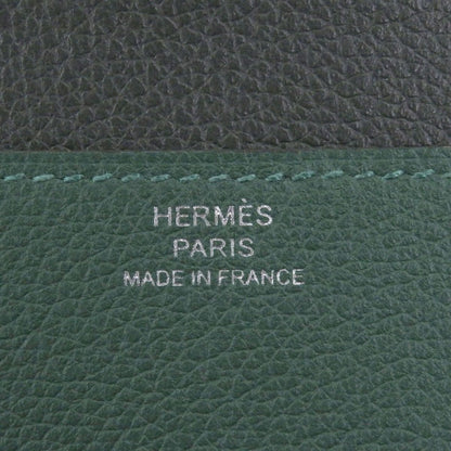 Hermes Toutenmain Veau Color Clou de Selle Silver Leather Wallet Passport Case — view 8
