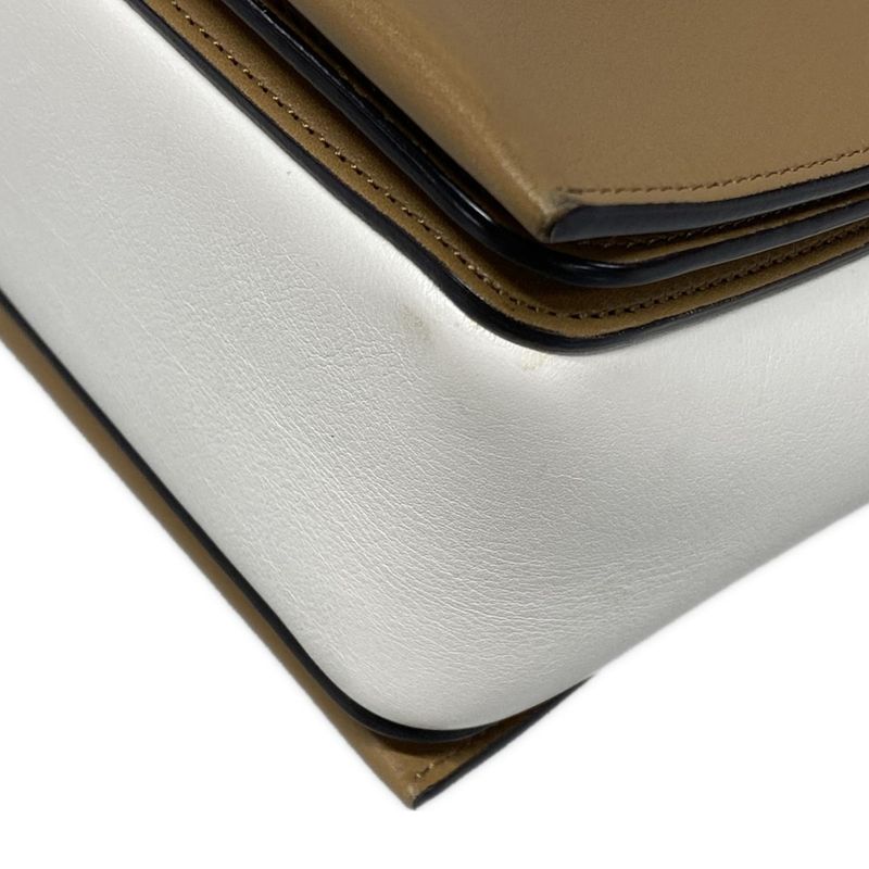 Celine Shoulder Bag Frame Medium Beige And Brown Leather