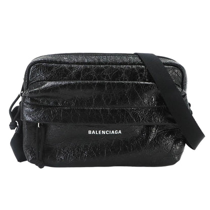 Balenciaga Explorer Camera Bag Leather Black Silver