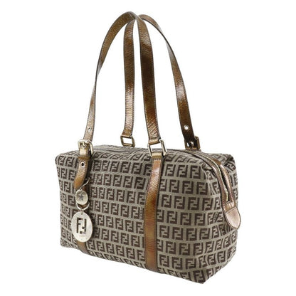 Fendi Zucca Mini Boston 8bl106-cnl Nylon Canvas Bronze Ladies Shoulder Bag