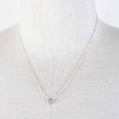 Tiffany & Co By-the-yard 0.05ct 1P Diamond Necklace Ag925 Silver Weight 1.5g