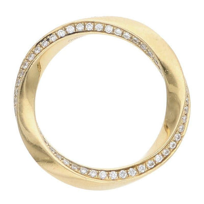 Celine Torsion 18K Yellow Gold Diamond Ring Ladies 9 50