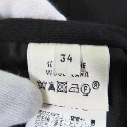 Hermes 100% Wool 100% Silk Lining Lining H Pattern Knee Length Tight Skirt