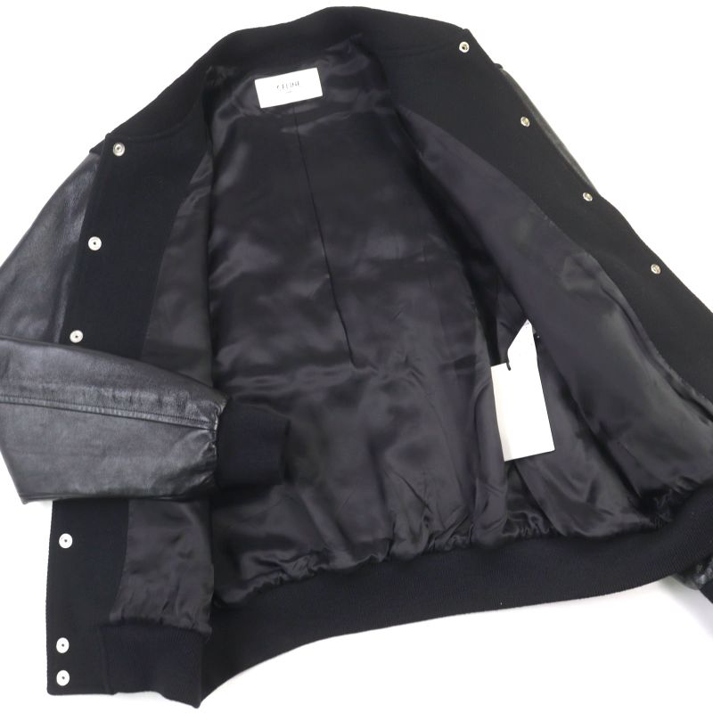 Celine 22AW 2v09m896c BOY DOLL Teddy Jacket Boy Doll Back Logo Leather Cutting